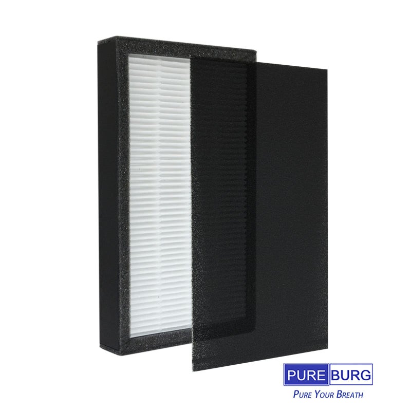 PUREBURG FLT4100 Replacement Filter Set Compatible with GermGuardian AC4100 AC4100CA AC4150BL AC4150PCA AC4150PC AC4175W Air Purifiers Filter E,2-Pack H13 HEPA - Image 2